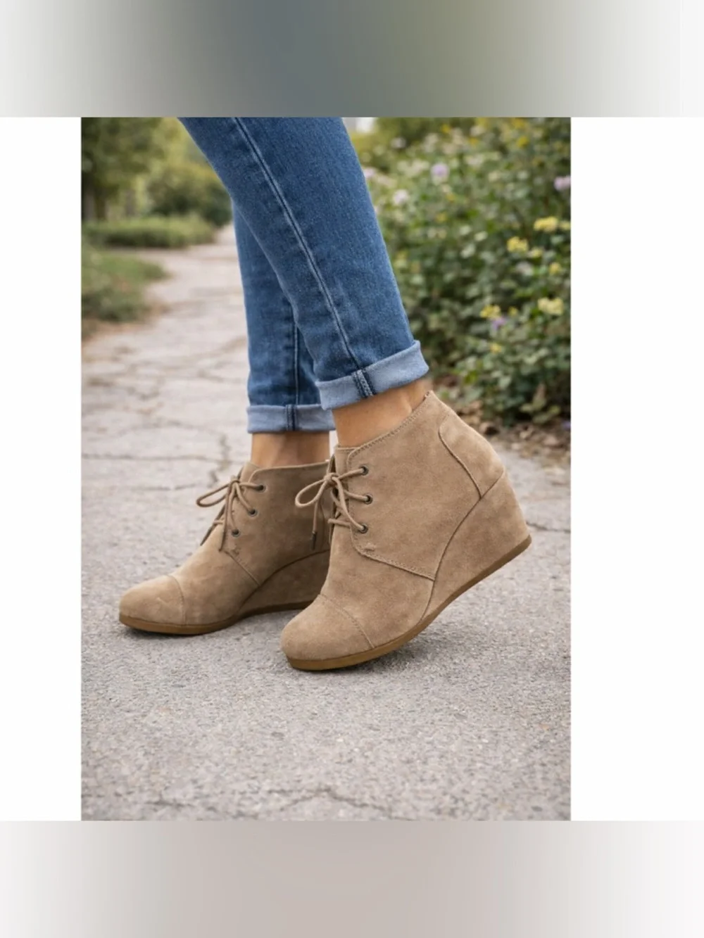 TOMS Women's Black‎ Suede Desert Wedges SIZE 10